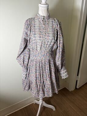 by TiMo Pink and Blue Mini Floral Dress Sz L